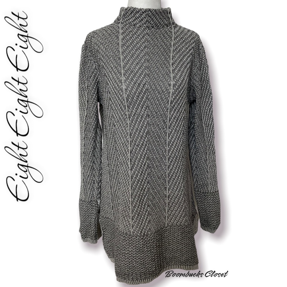 Eight Eight Eight Turtle neck knitted long sleeves dress, tunic size Medium